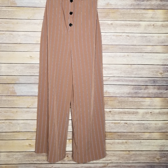 New Le Rumi Revolve Jumpsuit Short Sleeve Striped - Picture 2 of 5